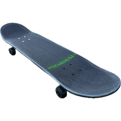 Stardust Green Star Pre-Built Complete 7.75" x 32.0" Entry Level Skateboard Matte Black / Green