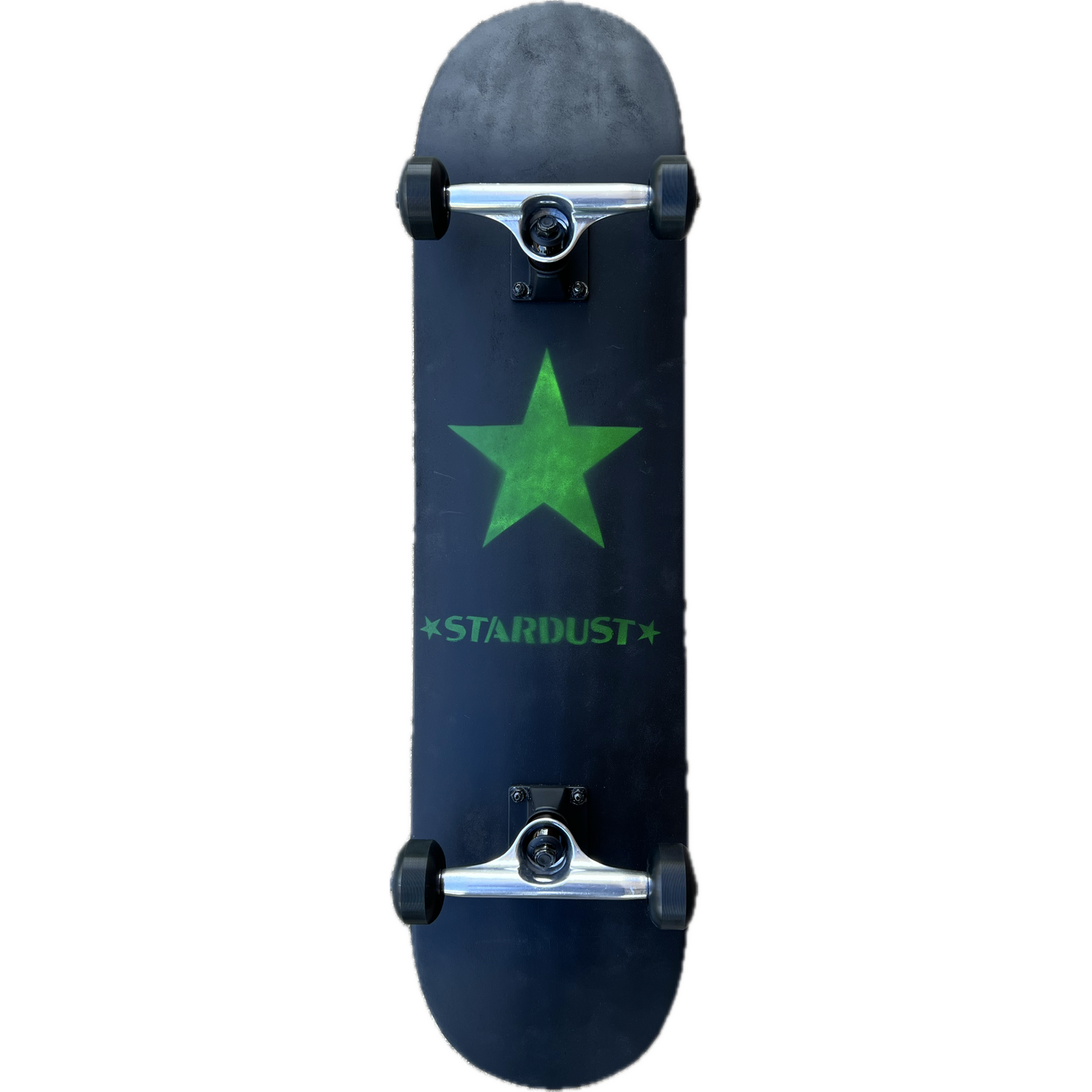 Stardust Green Star Pre-Built Complete 7.75" x 32.0" Entry Level Skateboard Matte Black / Green