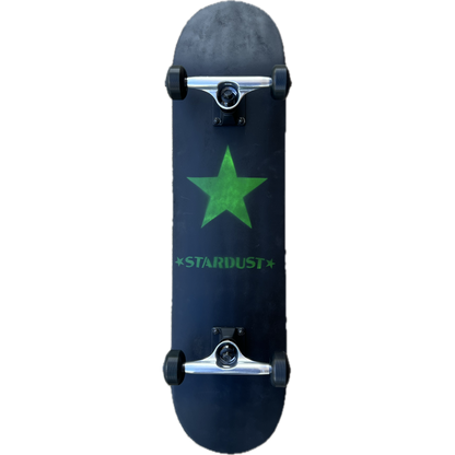 Stardust Green Star Pre-Built Complete 7.75" x 32.0" Entry Level Skateboard Matte Black / Green