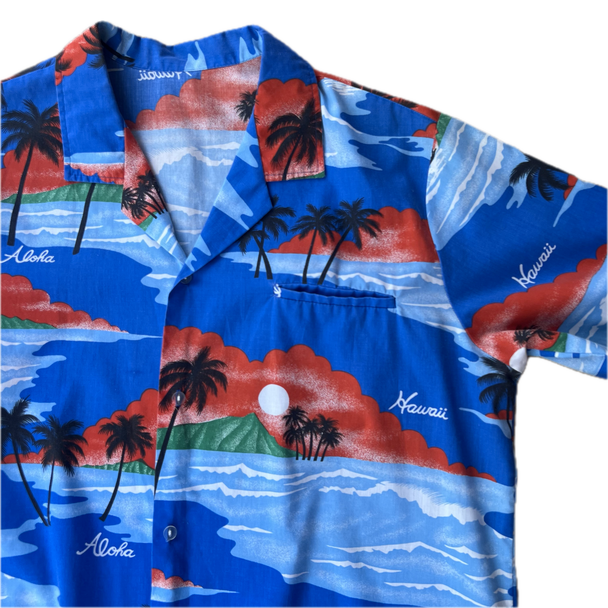 Vintage 1990s Hawaii Short Sleeve Button Up Shirt - X-Large - Blue