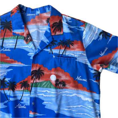 Vintage 1990s Hawaii Short Sleeve Button Up Shirt - X-Large - Blue