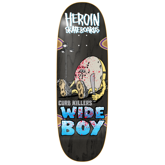 Heroin Curb Killer Wide Boy Egg Shaped Deck With Wheel Wells 10.75"