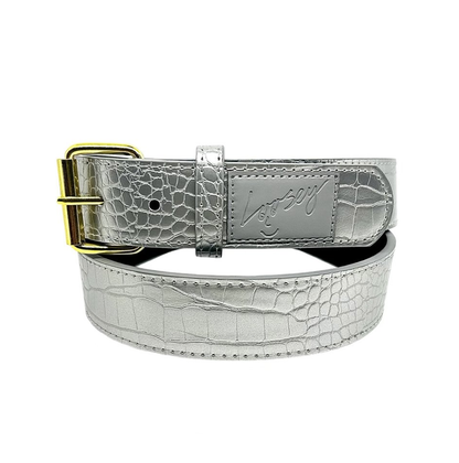 Loosey Croc Skin Belt Silver