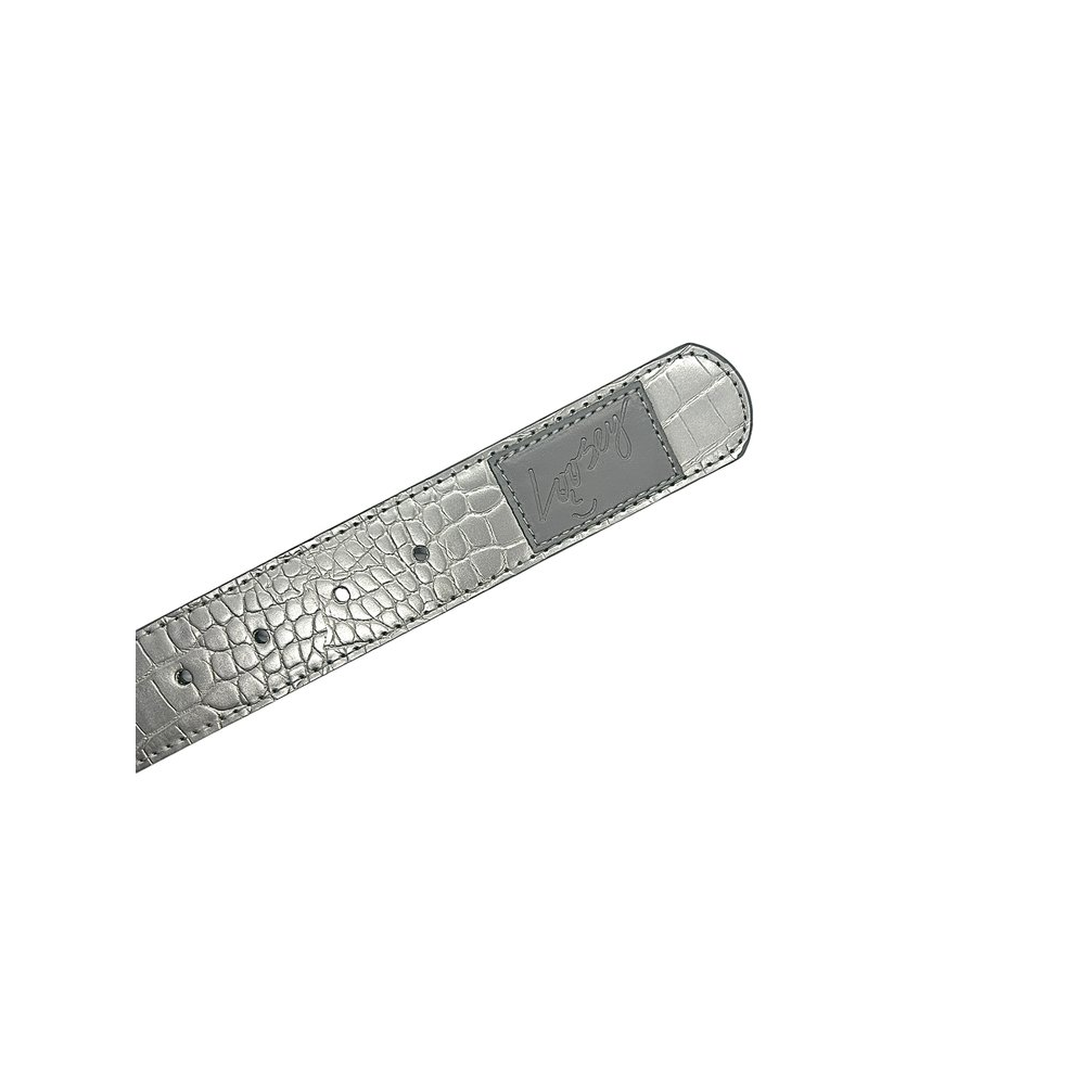 Loosey Croc Skin Belt Silver