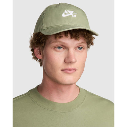 Nike SB Club Unstructured Skate Cap Oil Green / White