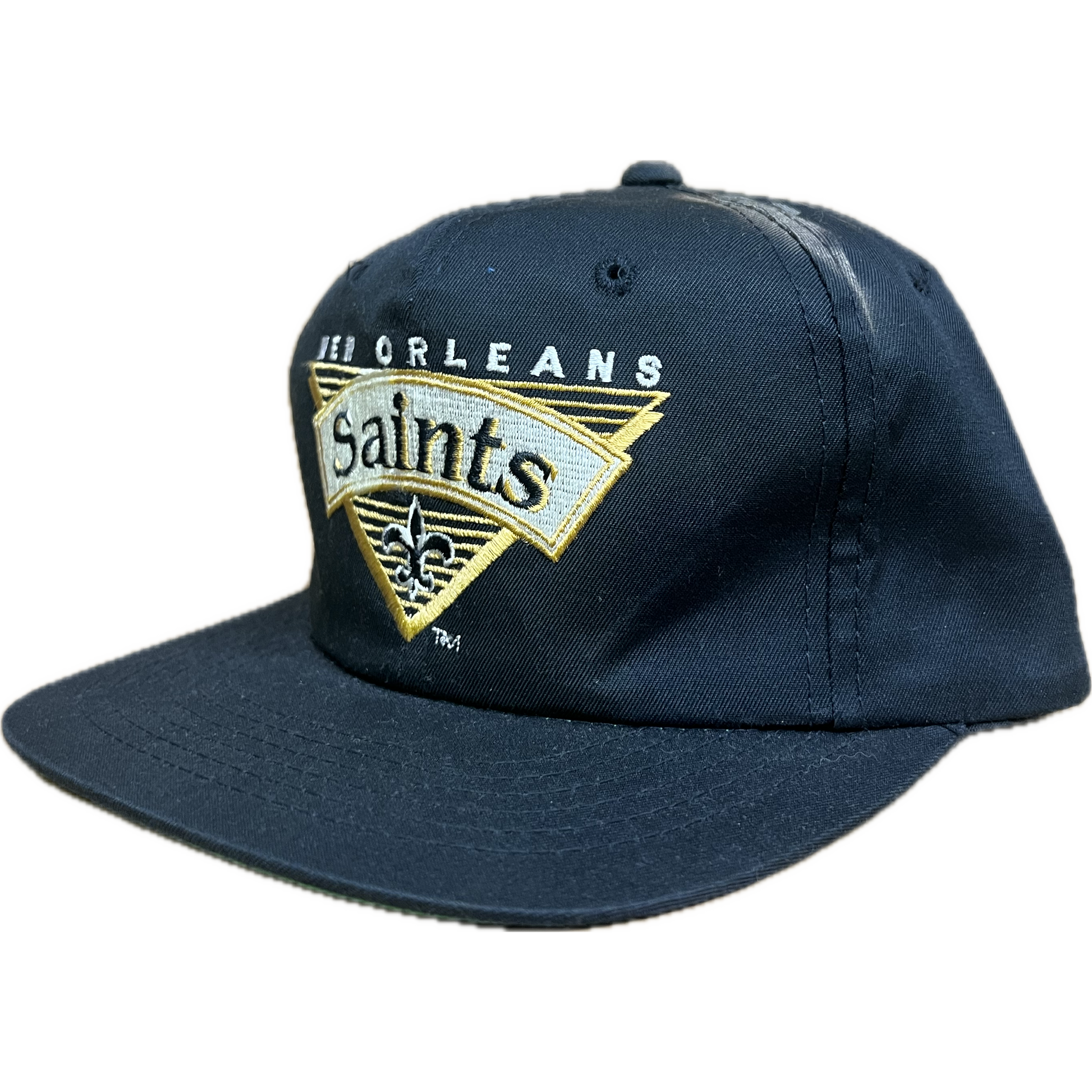 Vintage New Orleans Saints Embroidered Snapback Hat - Black