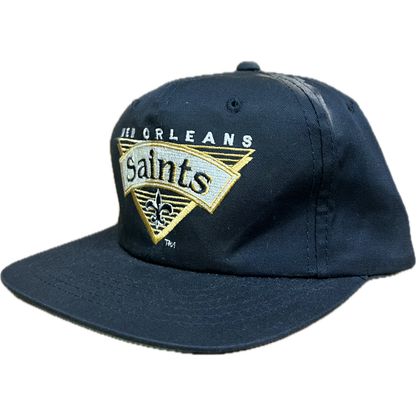 Vintage New Orleans Saints Embroidered Snapback Hat - Black