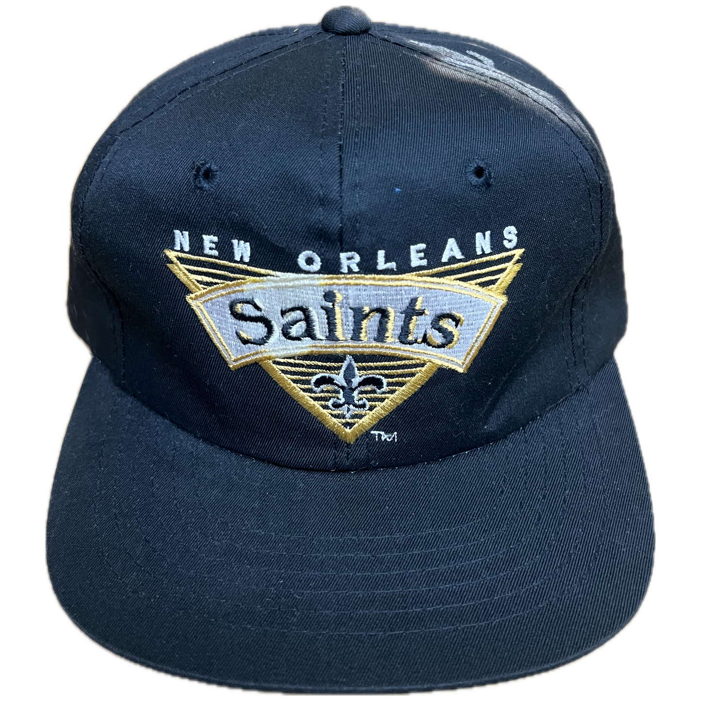 Vintage New Orleans Saints Embroidered Snapback Hat - Black