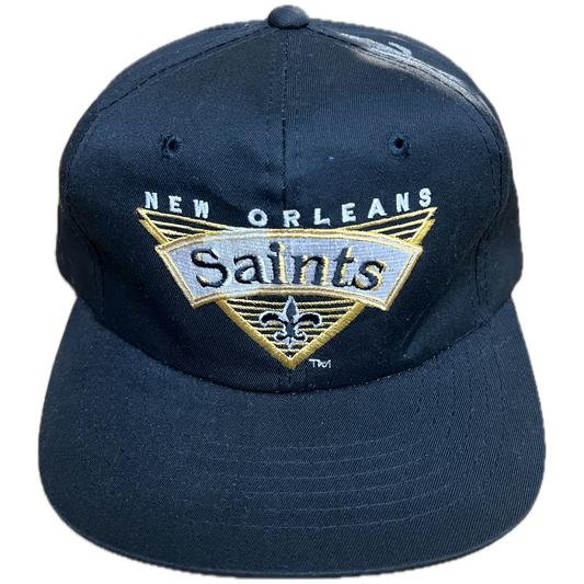 Vintage New Orleans Saints Embroidered Snapback Hat - Black