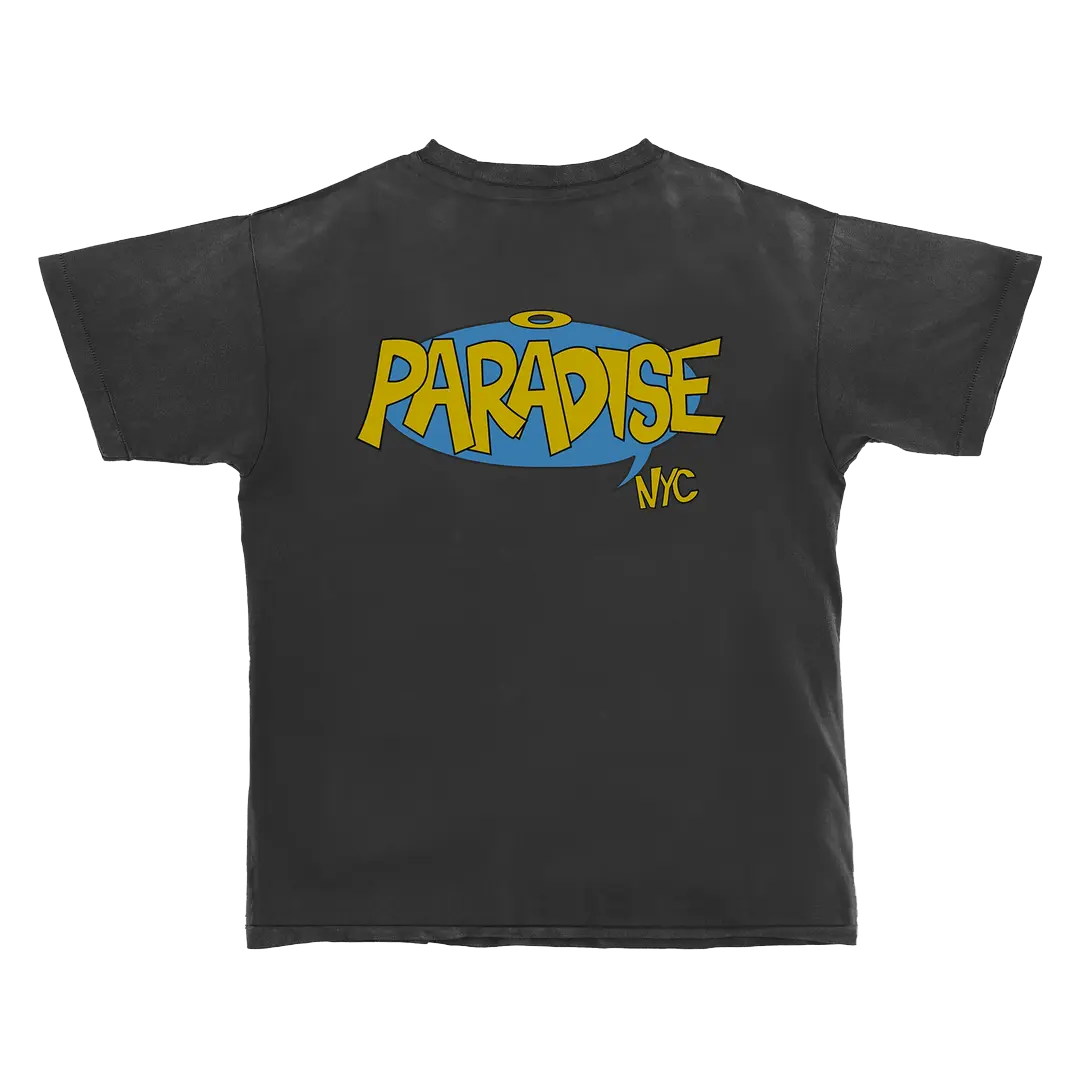 Paradise NYC Dinosaur Paradise Short Sleeve Tee Garment Dyed Black