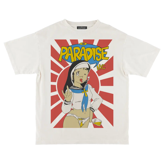 Paradise NYC Dinosaur Paradise Short Sleeve Tee Garment Dyed White