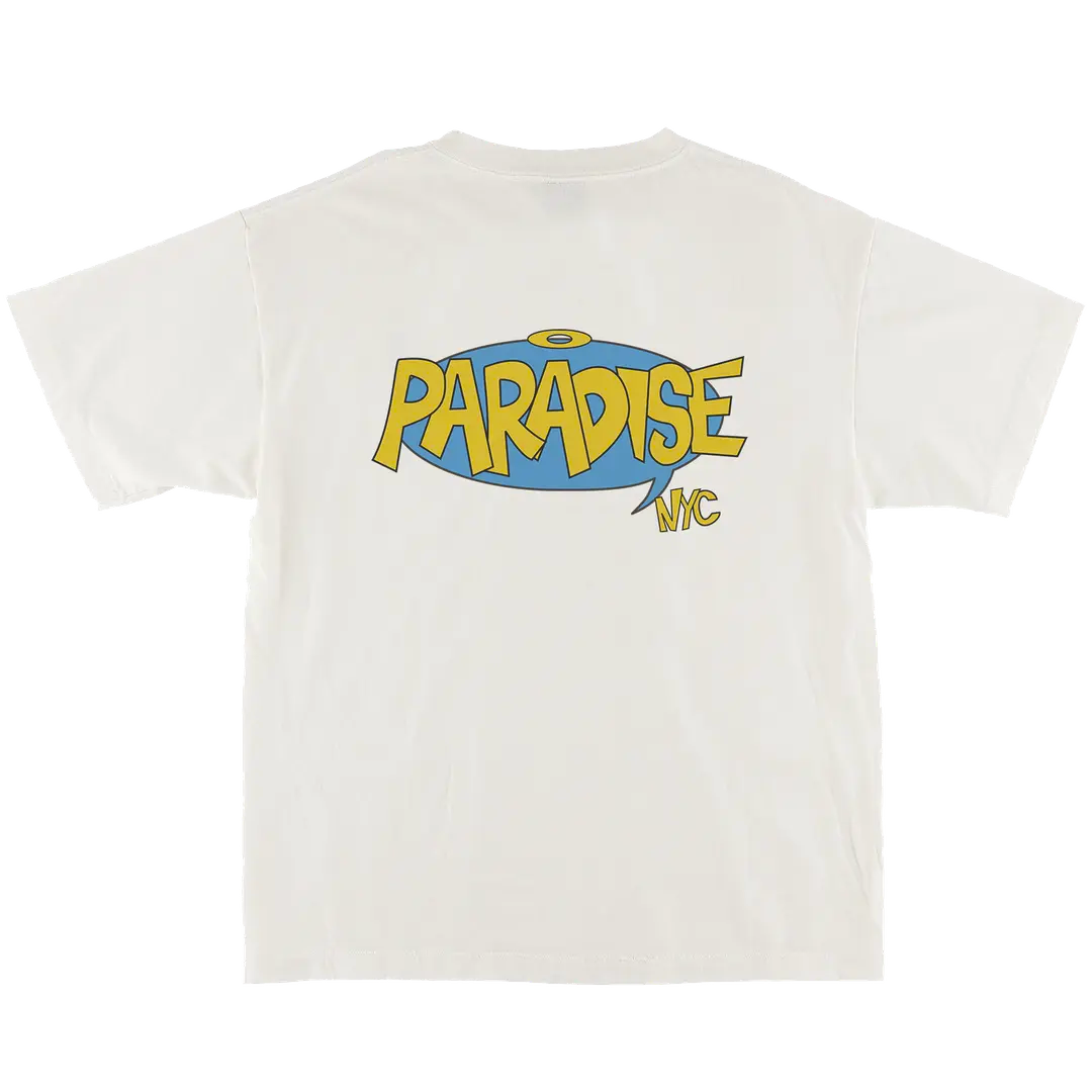 Paradise NYC Dinosaur Paradise Short Sleeve Tee Garment Dyed White