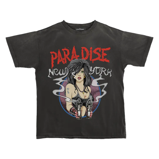 Paradise NYC Femme Fatale Short Sleeve Tee Garment Dyed Black