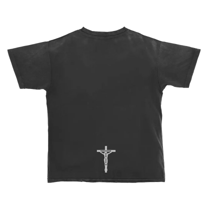 Paradise NYC Smiley Jesus Short Sleeve Tee Garment Dyed Black