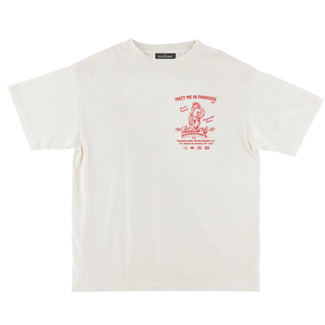 Paradise NYC Teasers NYC Short Sleeve Tee Garment Dyed White