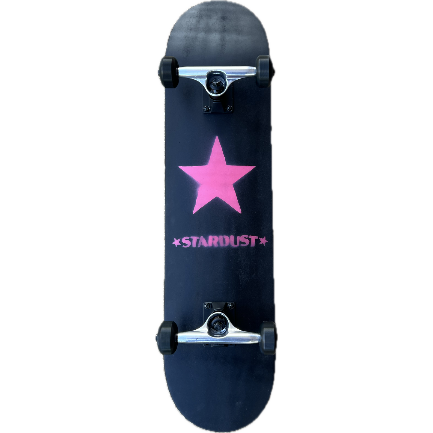 Stardust Pink Star Pre-Built Complete 7.75" x 32.0" Entry Level Skateboard Matte Black / Pink