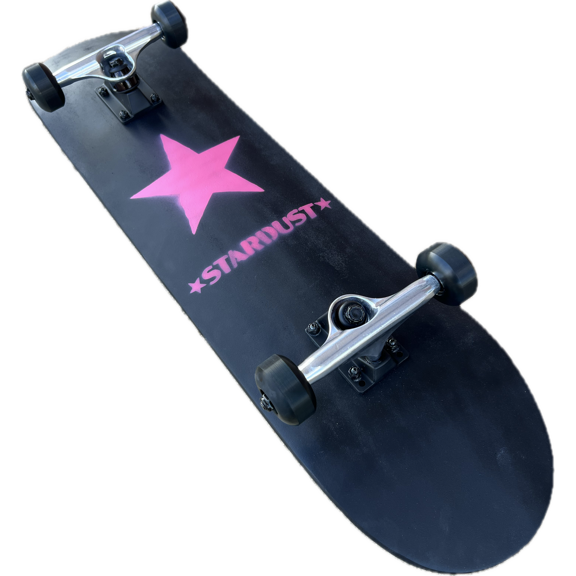 Stardust Pink Star Pre-Built Complete 7.75" x 32.0" Entry Level Skateboard Matte Black / Pink