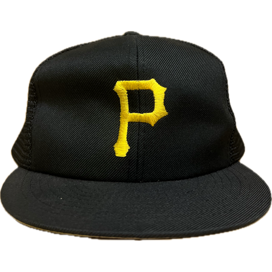 Vintage Pittsburgh Pirates Mesh Trucker Snapback Hat - Black