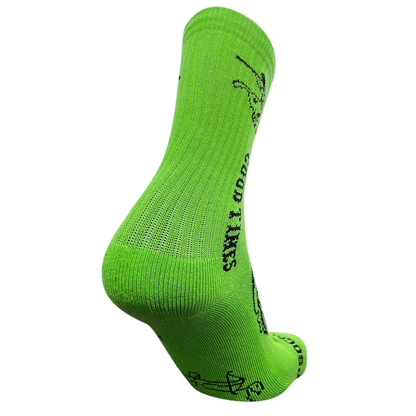 Psockadelic Good Times Crew Socks Green