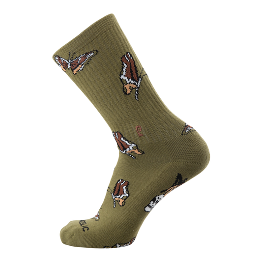 Psockadelic New Day Crew Socks Army