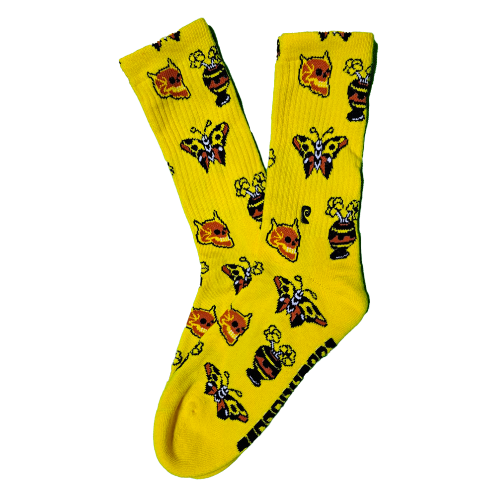 Psockadelic Rebirth Crew Socks Yellow