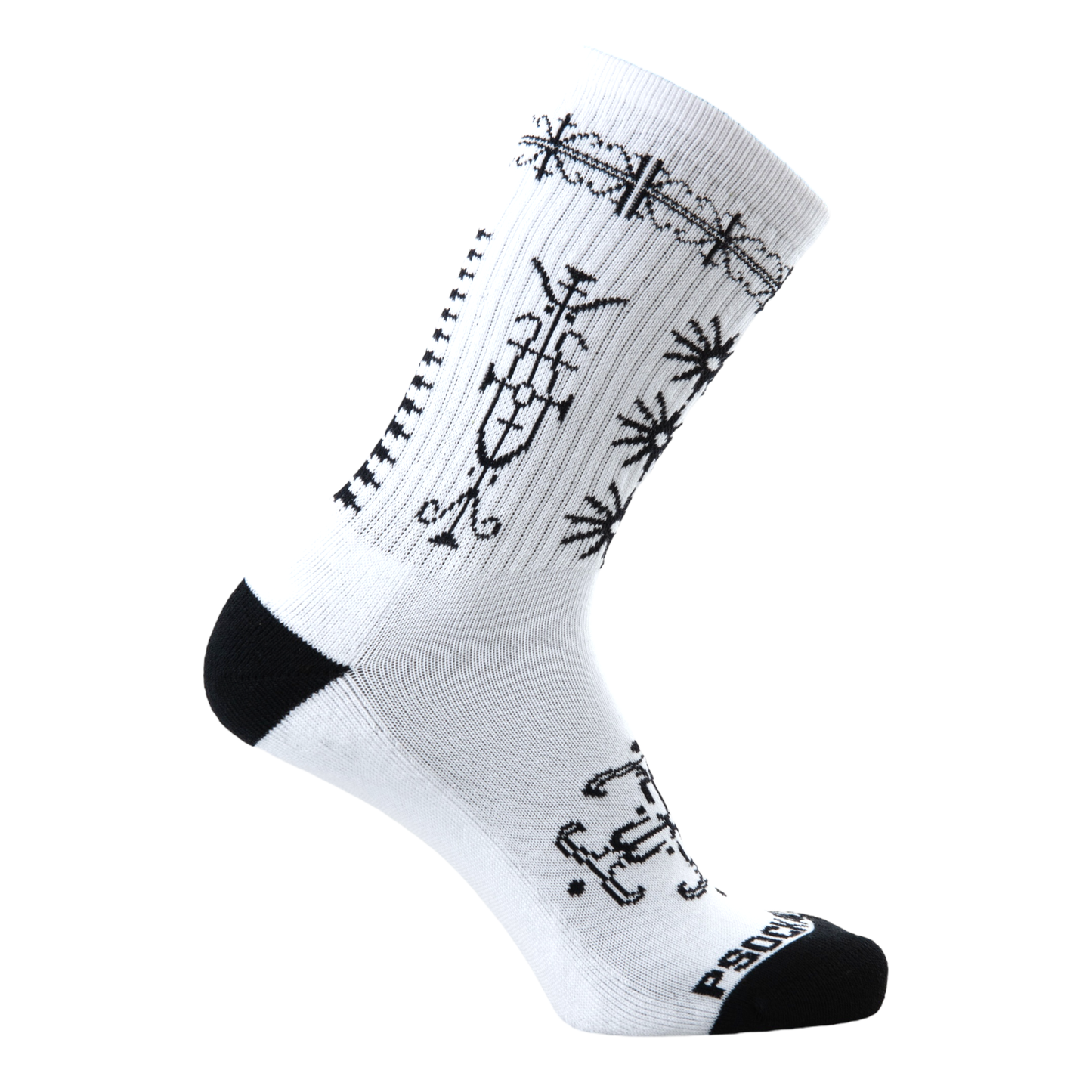 Psockadelic Skatchewan Crew Socks White