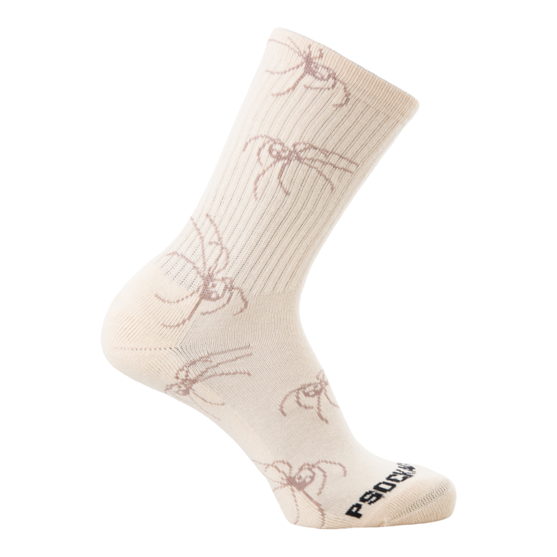 Psockadelic Spider Yin Yang Crew Socks Cream