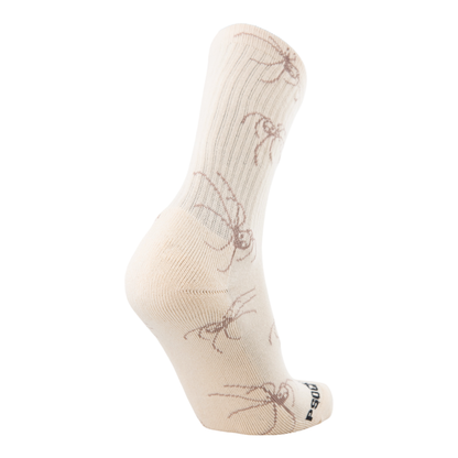 Psockadelic Spider Yin Yang Crew Socks Cream