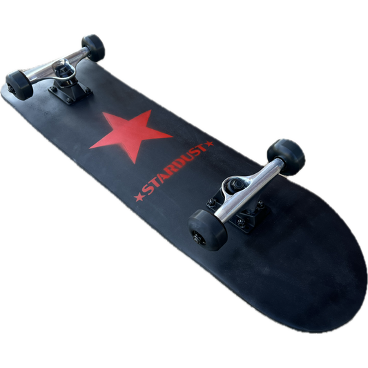 Stardust Red Star Pre-Built Complete 7.75" x 32.0" Entry Level Skateboard Matte Black / Red