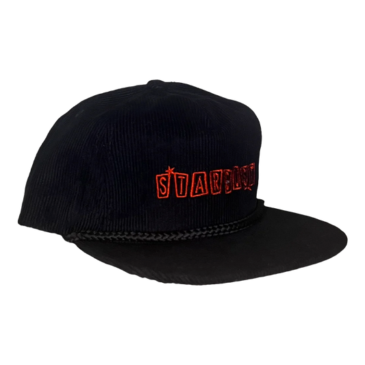 Stardust 028 Corduroy Snapback Hat 005 Black / Red