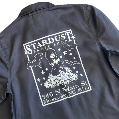 Stardust "Goth Girl" Dickies Screenprinted Unlined Eisenhower Work Jacket Black / White