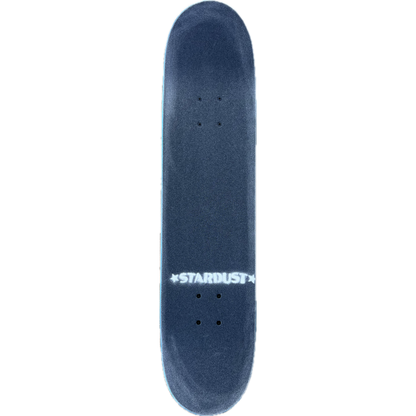 Stardust Silver Glitter Star Pre-Built Complete 7.75" x 32.0" Entry Level Skateboard Matte Black / Silver Glitter