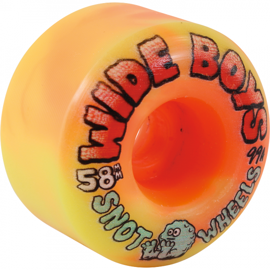 Snot Wheel Co. 58mm 99a Wide Boys Yellow / Orange Swirl