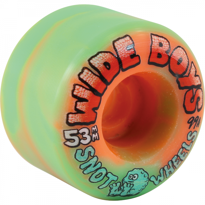 Snot Wheel Co. 53mm 99a Wide Boys Green / Orange Swirl