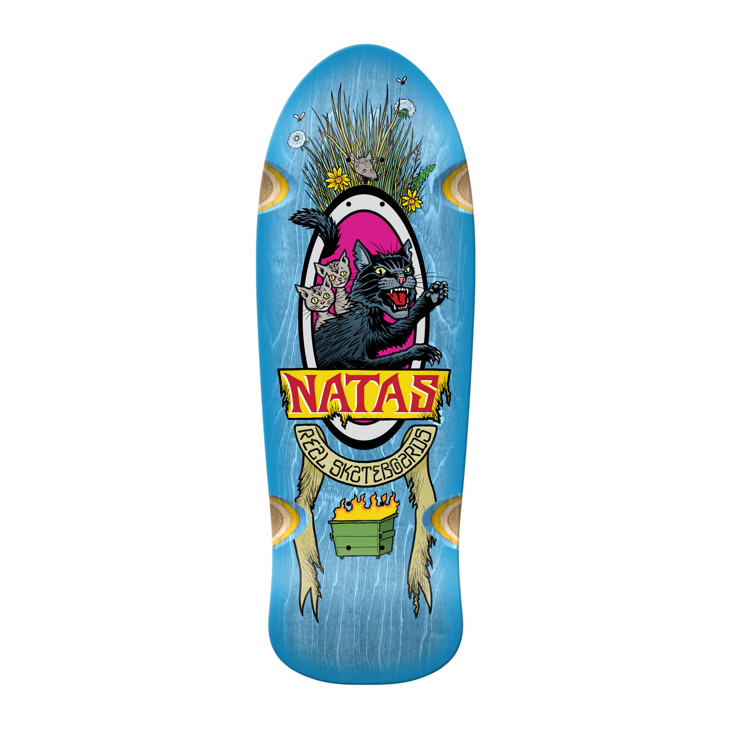 Real Skateboards Skate Shop Day 2025 Natas Kaupas "Panther" By Todd Francis Shaped Deck With Wheel Wells 10.8" Full Blue Dip