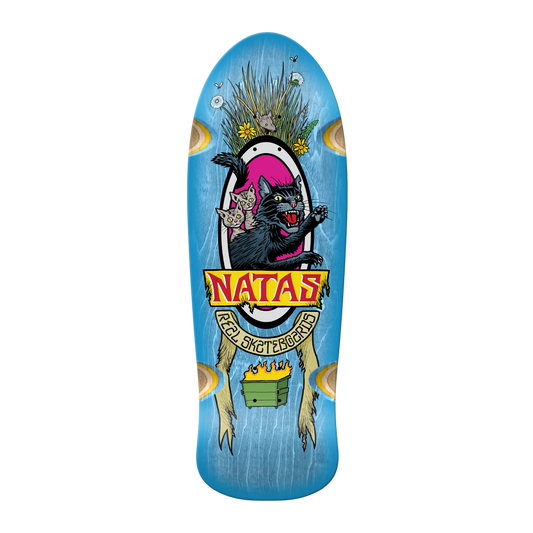 Real Skateboards Skate Shop Day 2025 Natas Kaupas "Panther" By Todd Francis Shaped Deck With Wheel Wells 10.8" Full Blue Dip