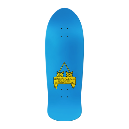 Real Skateboards Skate Shop Day 2025 Natas Kaupas "Panther" By Todd Francis Shaped Deck With Wheel Wells 10.8" Full Blue Dip