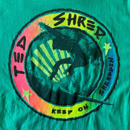 Vintage 1990s Ted Shred Tee - X-Large - Teal