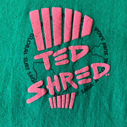 Vintage 1990s Ted Shred Tee - X-Large - Teal