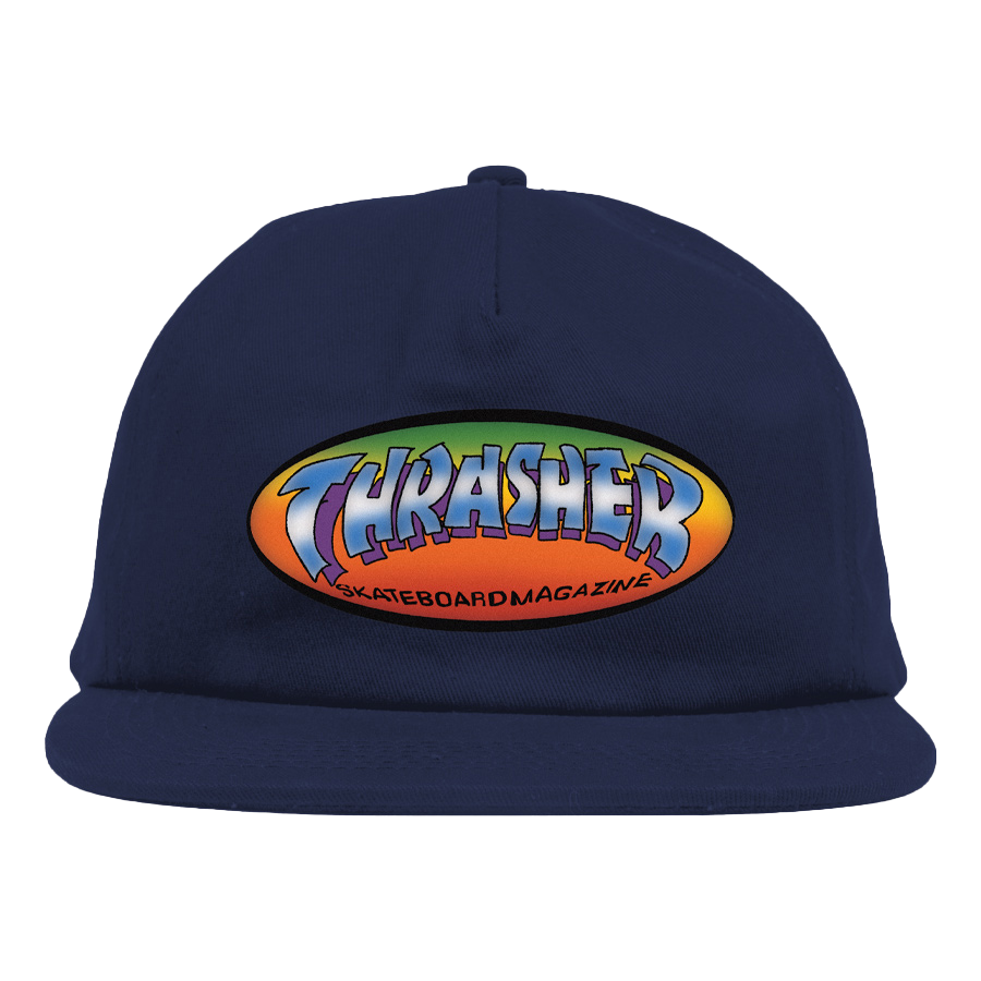 Thrasher Ninety-Five By Spanky Snapback Hat Navy Blue