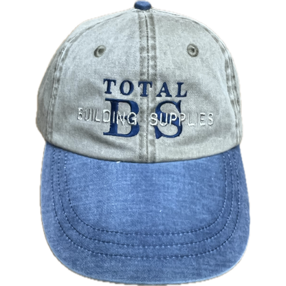 Vintage Total Building Supplies Two - Tone Dad Hat - Khaki / Blue