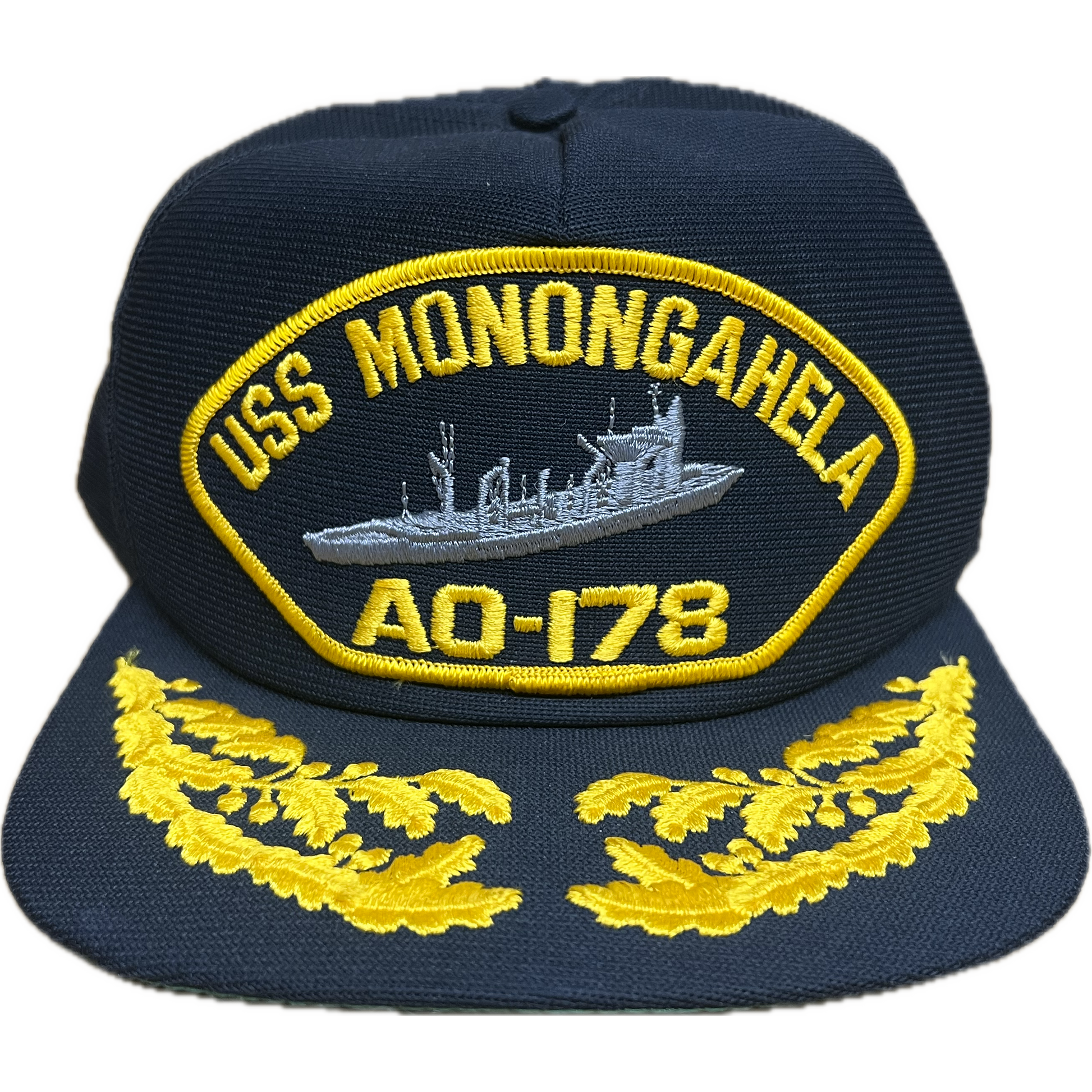 Vintage USS Monongahela (AO-178) Snapback Hat - Navy Blue