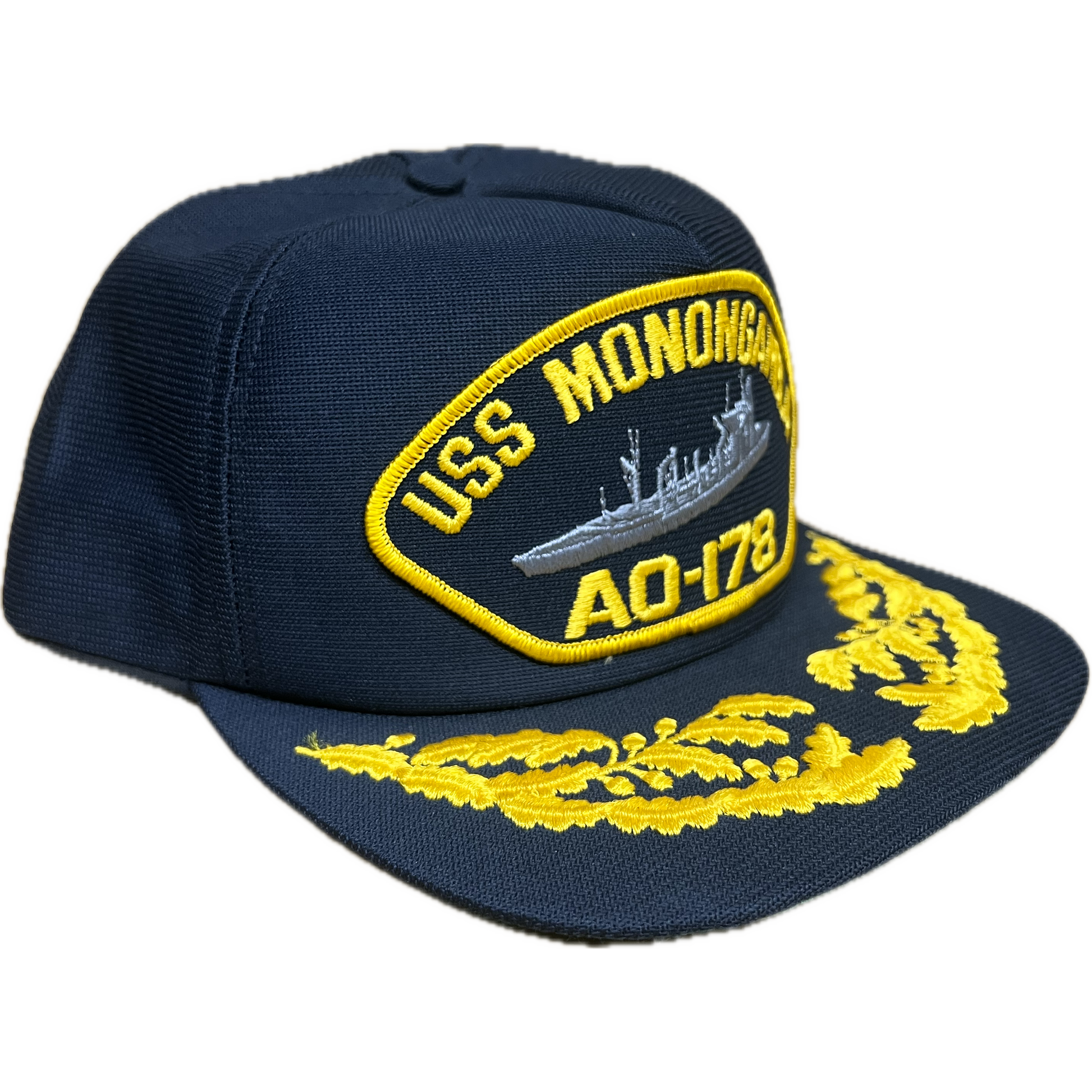 Vintage USS Monongahela (AO-178) Snapback Hat - Navy Blue