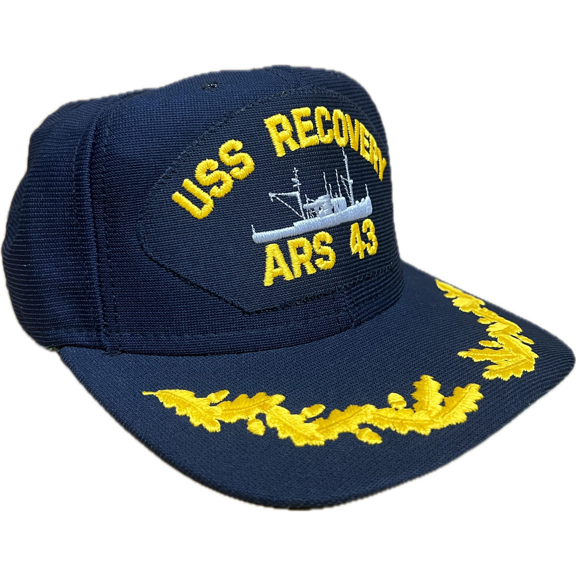 Vintage USS Recovery (ARS 43) Snapback Hat - Navy Blue