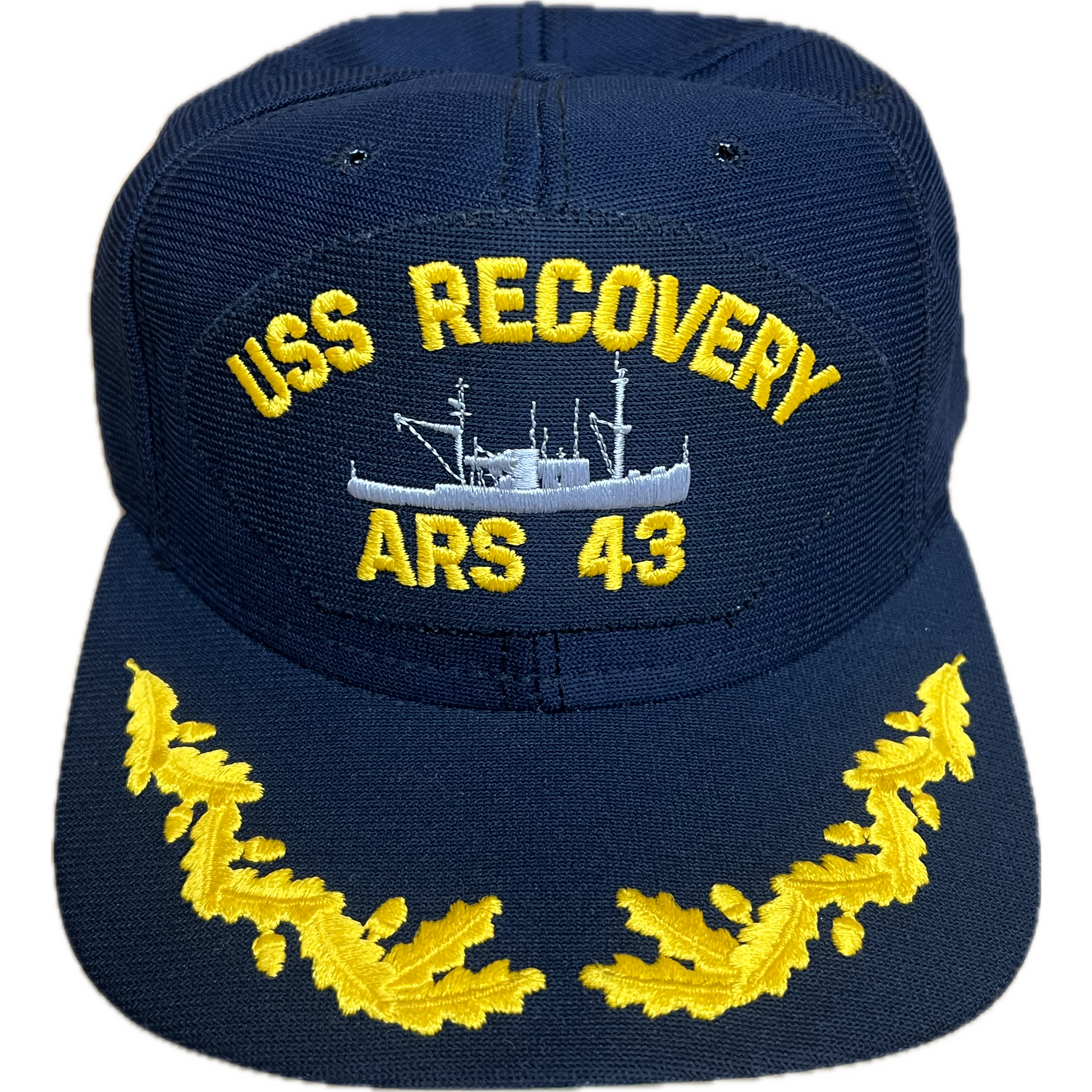 Vintage USS Recovery (ARS 43) Snapback Hat - Navy Blue